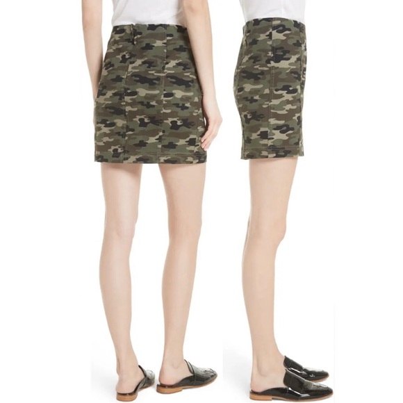 Free People Modern Femme Camo Mini Skirt Size 6 - Picture 1 of 7